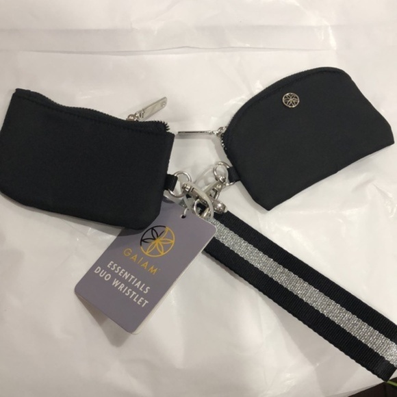 Gaiam essentials 2pack black duo wristlet with black silver wrist strap new - Picture 7 of 11